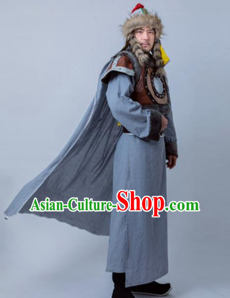 Chinese Ancient General Armor Costume Drama Huns King Clothing for Men