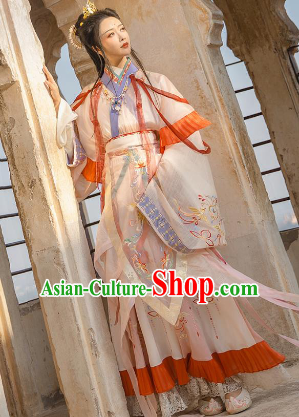 Traditional Chinese Jin Dynasty Noble Infanta Hanfu Dress Apparels Ancient Royal Princess Historical Costumes Complete Set