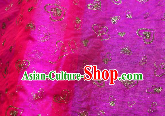 Chinese Traditional Heart Shape Pattern Design Rosy Veil Fabric Grenadine Cloth Asian Gauze Material