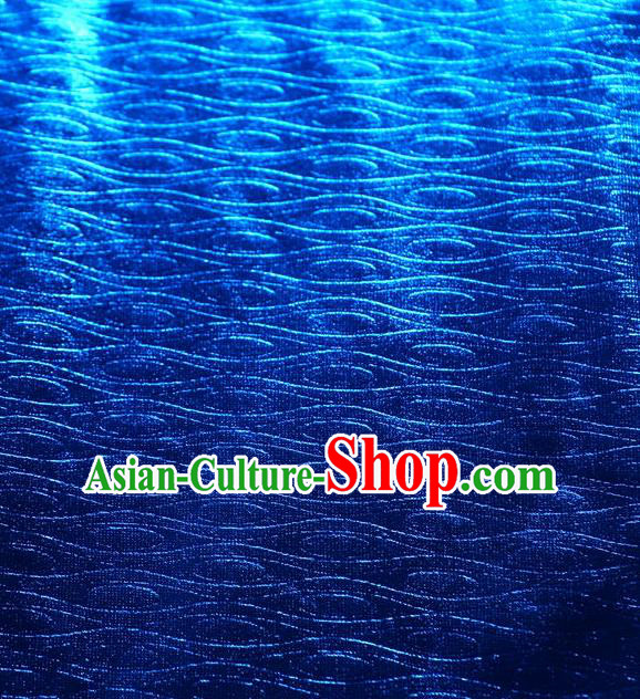 Chinese Traditional Anaglyph Pattern Design Royalblue Spandex Fabric Cloth Material Asian Dress Drapery