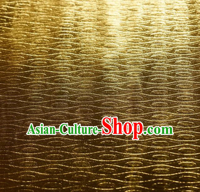 Chinese Traditional Anaglyph Pattern Design Golden Spandex Fabric Cloth Material Asian Dress Drapery