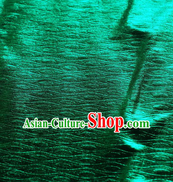 Chinese Traditional Anaglyph Pattern Design Green Spandex Fabric Cloth Material Asian Dress Drapery