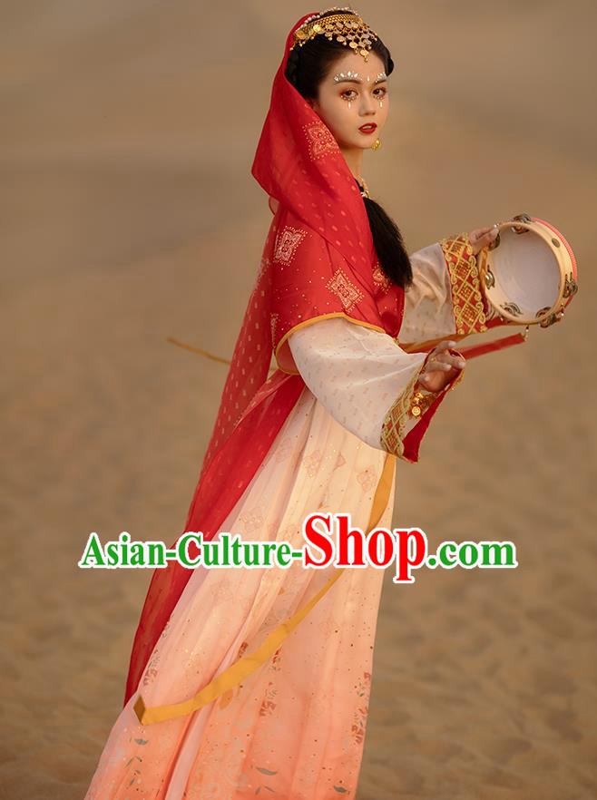 Traditional Chinese Tang Dynasty Noble Infanta Hanfu Dress Apparels Ancient Royal Princess Historical Costumes for Women