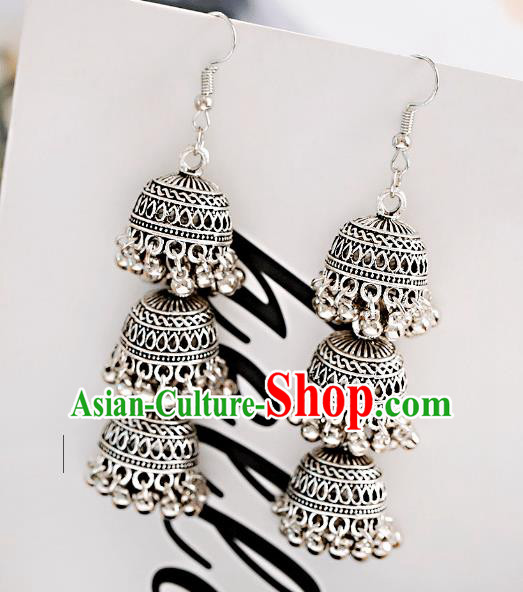 Asian India Traditional Birdcage Eardrop Asia Indian Earrings Bollywood Dance Jewelry Accessories for Women