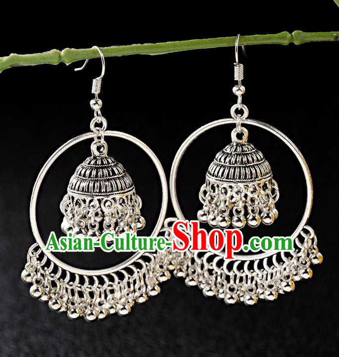 Asian India Traditional Accessories Asia Indian Bollywood Dance Earrings Jewelry Bells Tassel Eardrop for Women