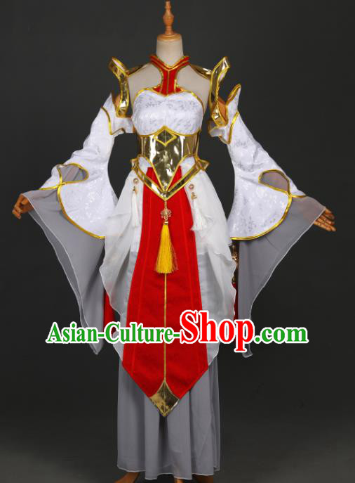 Traditional Chinese Cosplay Fairy Princess Hanfu Dress Costumes Ancient Female Swordsman Clothing Heroine Apparel for Women