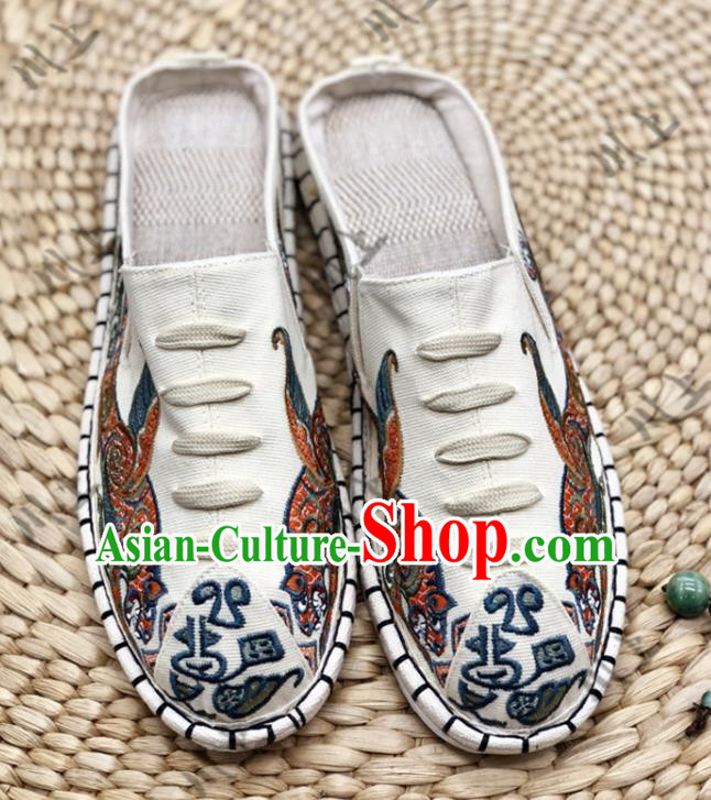 Chinese Traditional National Canvas Shoes Embroidered Shoes Martial Arts Shoes Men Shoes Handmade Multi Layered Shoes