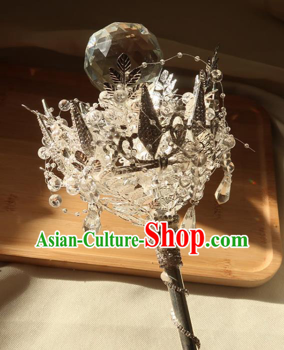 Top Grade Baroque Queen Sceptre Bride Cane Handmade Wedding Crystal Bridal Bouquet