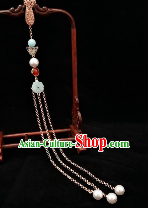 Handmade China Enamel Butterfly Tassel Brooch Pendant Accessories Classical Cheongsam Breastpin Jewelry