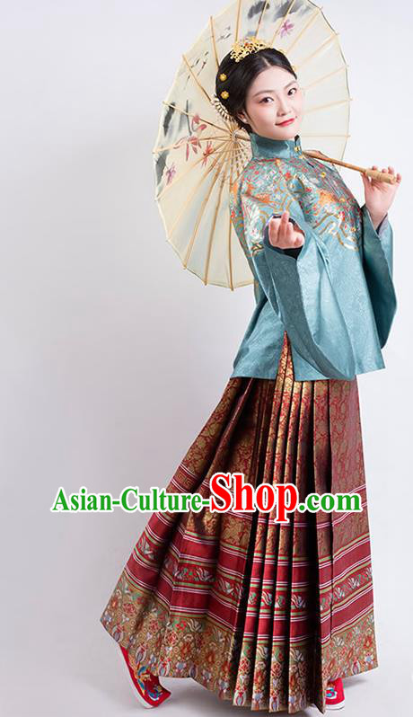 Traditional China Ancient Patrician Countess Hanfu Dress Ming Dynasty Noble Mistress Historical Clothing