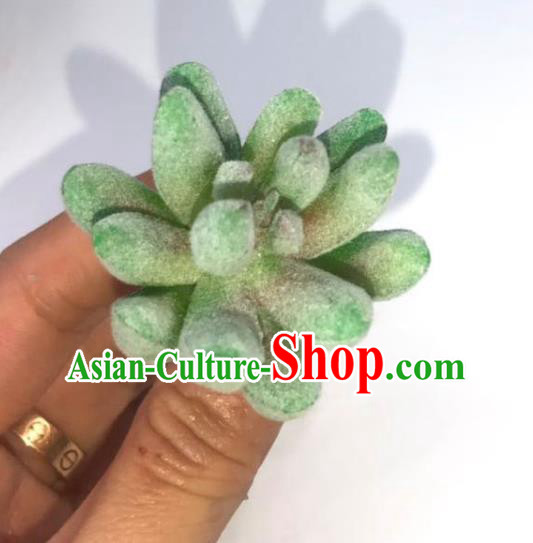 China Ming Dynasty Schlumbergera Hairpin Traditional Hanfu Hair Accessories Ancient Princess Green Hair Stick