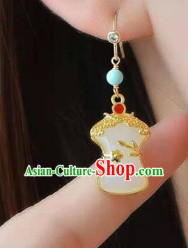 Handmade China Ear National Jewelry Accessories Traditional Cheongsam White Jade Earrings