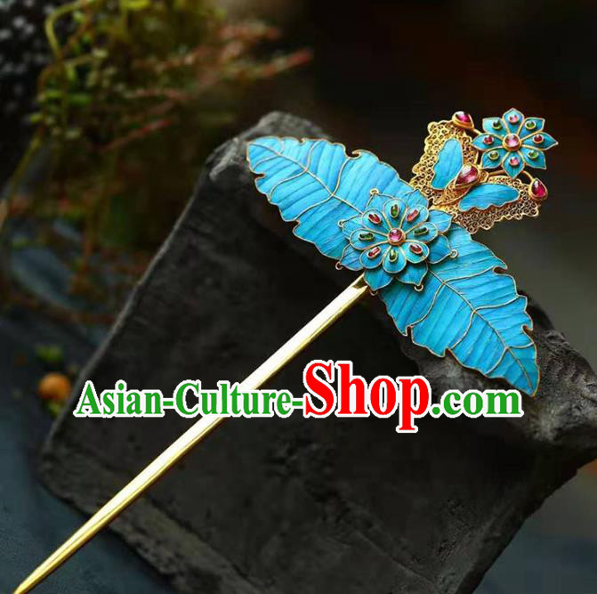Chinese Handmade Qing Dynasty Hair Accessories Traditional Ancient Palace Lady Gems Hairpin
