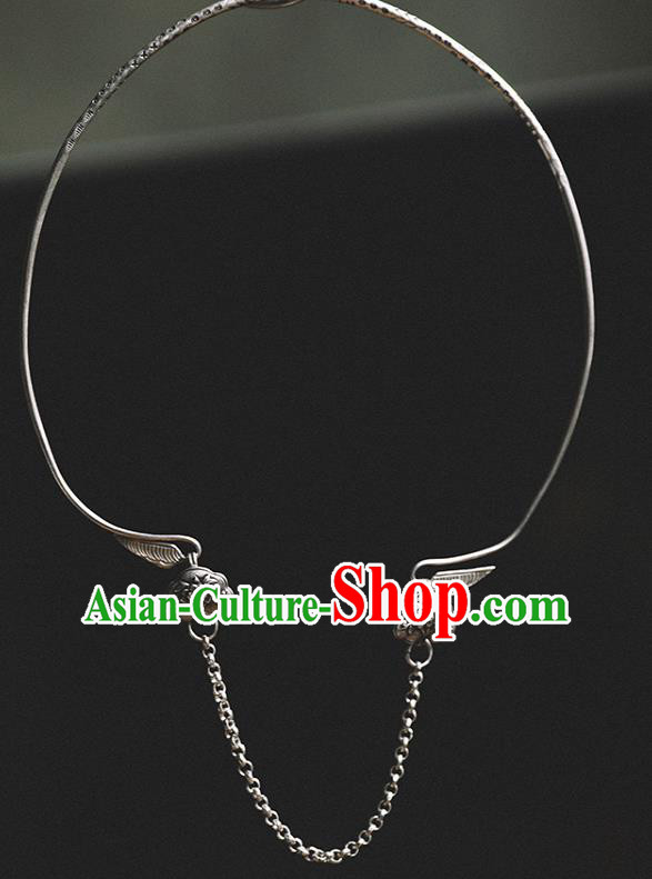 Chinese Ethnic Silver Plum Blossom Necklet Classical Cheongsam Jewelry Accessories Handmade National Necklace