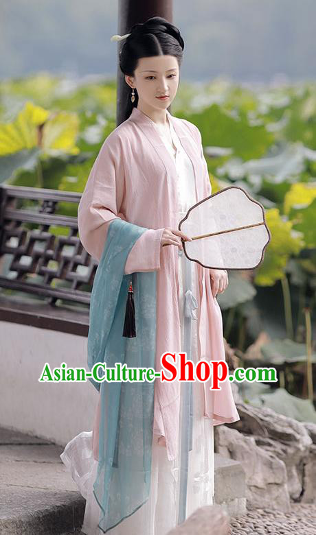 China Ancient Young Mistress Hanfu Costumes Traditional Song Dynasty Beauty Historical Clothing Complete Set