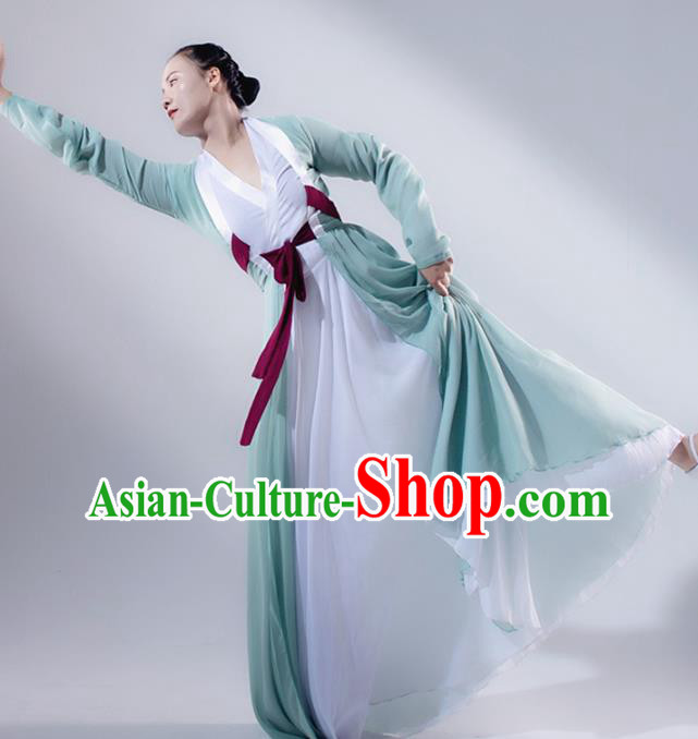 Traditional Chinese Korean Nationality Folk Dance Light Green Dress Classical Dance Stage Performance Clothing