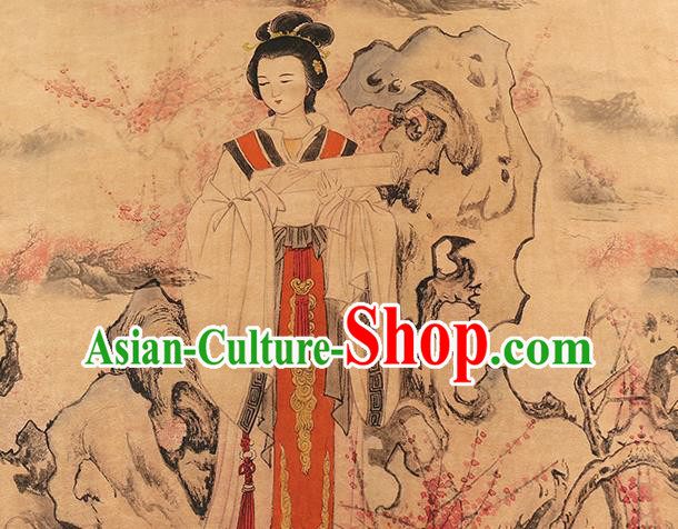 China Traditional Printing Gifted Lady Silk Fabric Cheongsam Drapery Classical Ginger Gambiered Guangdong Gauze