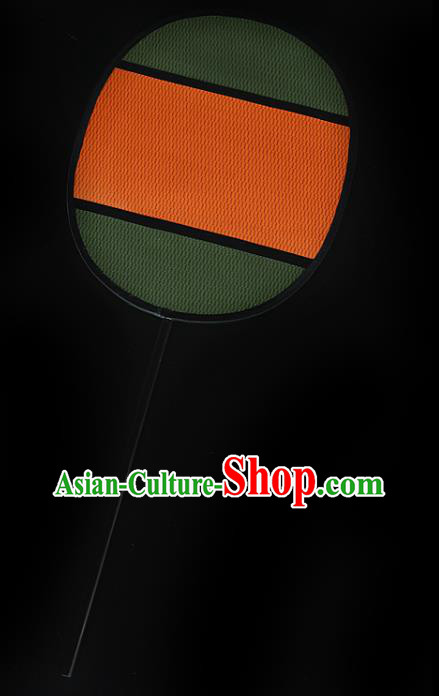 China Traditional Tang Dynasty Hanfu Silk Palace Fan Ancient Court Princess Fan Handmade Ebony Fans