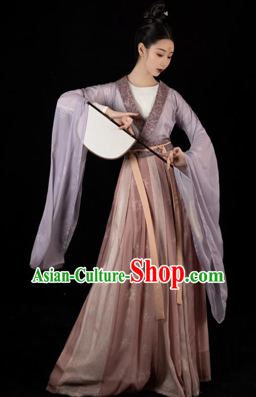 Chinese Ancient Hanfu Clothing Traditional Southern and Northern Dynasties Palace Lady Garment Costumes