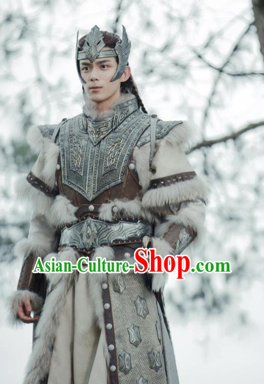 Chinese Drama The Long Ballad Ashile Sun Clothing Ancient General Garment Costumes Traditional Armor and Helmet Suits