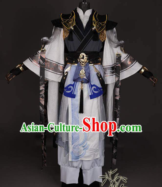 Chinese Ancient Swordsman Attires Cosplay Taoist Priest Garment Costumes Game Jian Xia Qing Yuan Young Hero Clothing