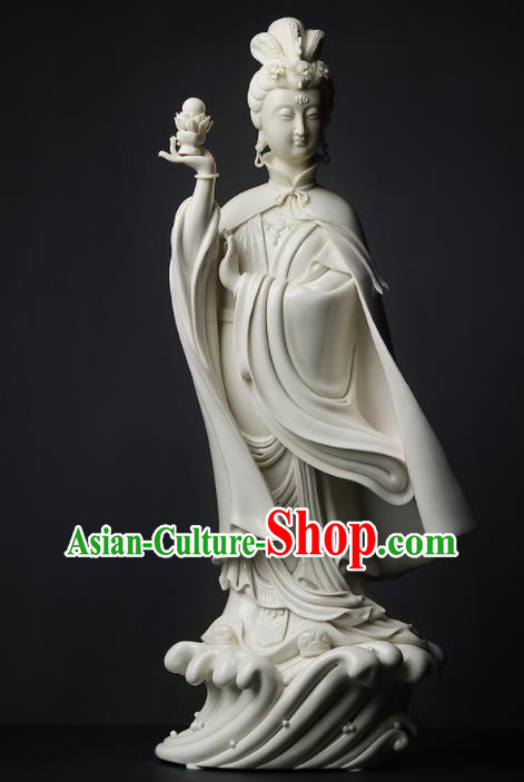 Handmade China Goddess Ma Zu Statue Antique Glaze Heaven Queen Statue Shi Wan Ceramics Figurine Craft