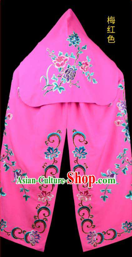China Beijing Opera Wudan Costume Peking Opera Female General Mantle Garment Traditional Opera Embroidered Magenta Cape Clothing