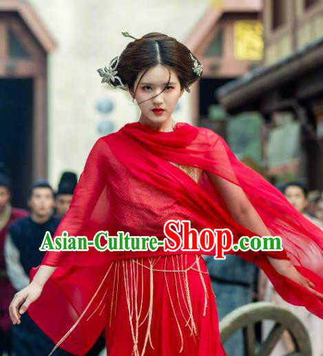 China Traditional Red Hanfu Dress Wuxia Drama The Romance of Tiger and Rose Chen Qian Qian Clothing Ancient Swordswoman Garment Costumes