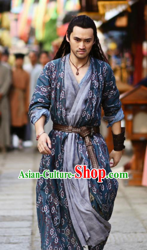 China Traditional Chivalrous Hero Clothing Ancient Swordsman Garments Romance Drama The Blessed Girl Huotu Xin Costumes