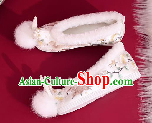 China Princess Shoes Traditional Rabbit Ear Shoes National Winter Shoes Embroidered Squirrel Shoes