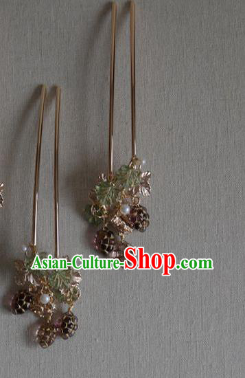 Chinese Ancient Princess Grape Tassel Hairpin Traditional Ming Dynasty Hanfu Hair Accessories