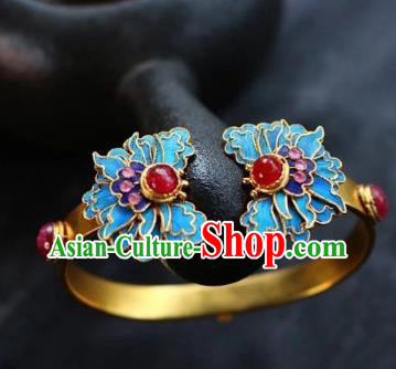 China Handmade Agate Bracelet Jewelry Traditional Qing Dynasty Butterfly Bangle Accessories