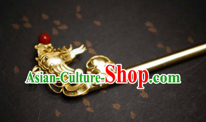 Chinese Ancient Ming Dynasty Empress Hairpin Jade Lantern Tassel Hair Stick Traditional Hair Jewelry