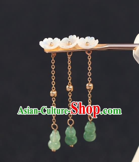China Traditional Hanfu Hair Accessories Classical Cheongsam Jade Gourd Tassel Hairpin