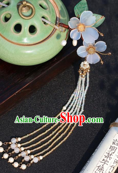 China Classical Butterfly Hairpin Traditional Hair Accessories Hanfu Beads Tassel Hair Stick