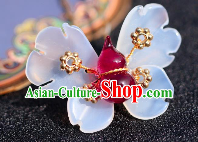 China Hanfu Agate Gourd Hair Stick Traditional Hair Accessories Classical Ming Dynasty Butterfly Hairpin