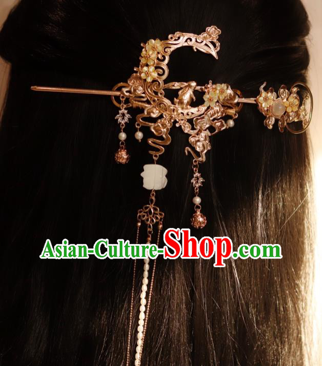 China Classical Hanfu Hair Accessories Traditional Ming Dynasty Princess Hair Crown and Hairpin