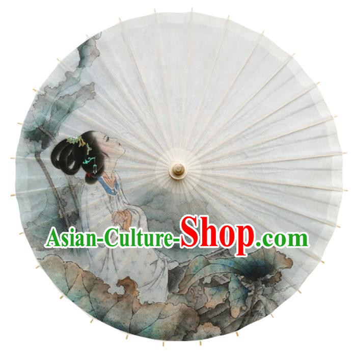 China Handmade Printing Palace Lady Oil Paper Umbrella Traditional Classical Dance Umbrella