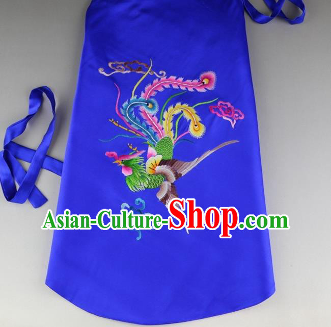 China Traditional Women Sexy Corset Handmade Embroidered Phoenix Royalblue Silk Bellyband Undergarment National Stomachers