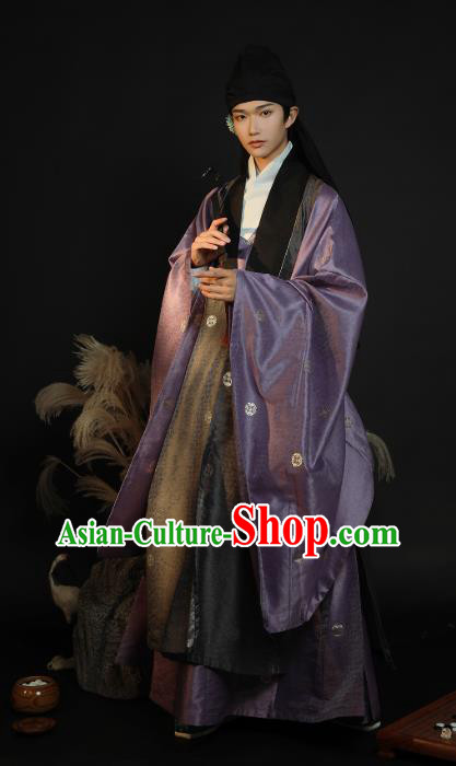 China Ancient Noble Childe Hanfu Clothing Traditional Ming Dynasty Male Historical Costume Full Set