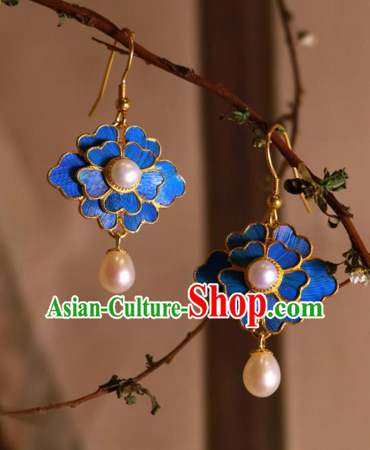 Chinese Ancient Court Jewelry Qing Dynasty Imperial Consort Ear Accessories Classical Pearls Earrings
