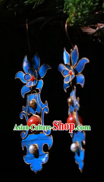 Chinese Ancient Qing Dynasty Ear Accessories Classical Cheongsam Pearls Earrings Jewelry