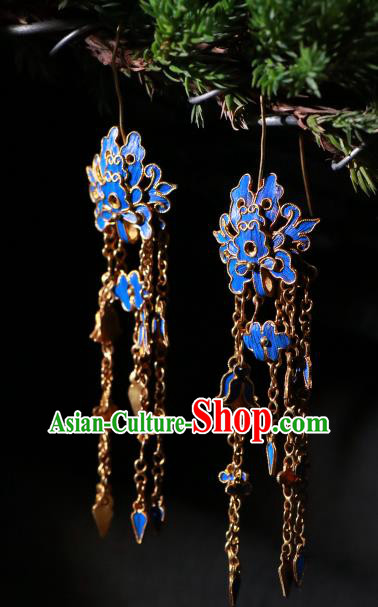 Chinese Classical Court Jewelry Qing Dynasty Palace Lady Earrings Ancient Empress Ear Accessories