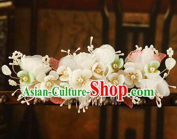 China Ming Dynasty Princess Pear Blossom Hair Comb Traditional Ancient Court Lady Hair Jewelry Flowers Hairpin