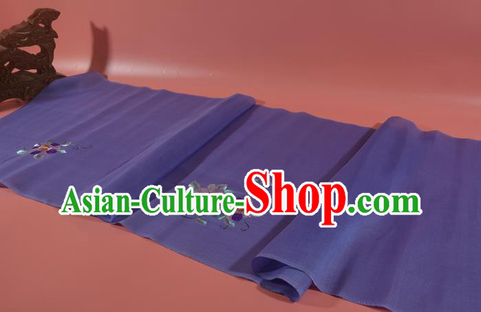 Traditional Korean Hanbok Dress Violet Silk Fabric Handmade Embroidered Chrysanthemum Silk Cloth