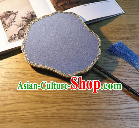 Handmade China Ancient Court Lady Violet Silk Fan Traditional Court Dance Fan Classical Palace Fan