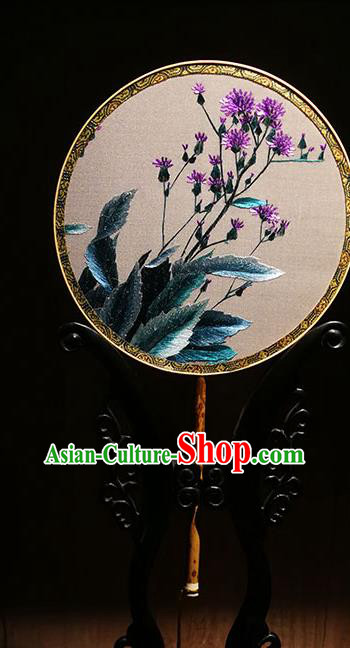 China Traditional Embroidered Circular Fan Classical Dance Palace Fan Handmade Hanfu Silk Fans
