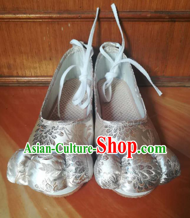 China Hanfu Shoes Classical White Brocade Shoes Traditional Tang Dynasty Princess Shoes