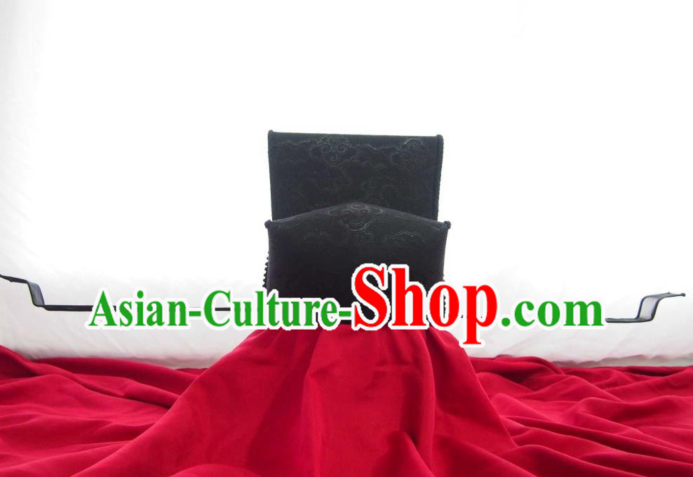 Chinese Handmade Song Dynasty Emperor Black Hat Traditional Hanfu Ancient Official Headwear