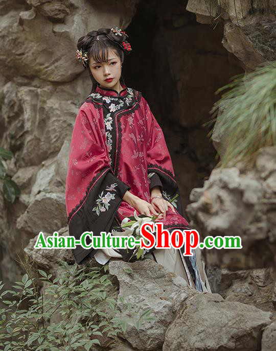 China Ancient Noble Mistress Historical Costumes Traditional Qing Dynasty Rich Lady Clothing